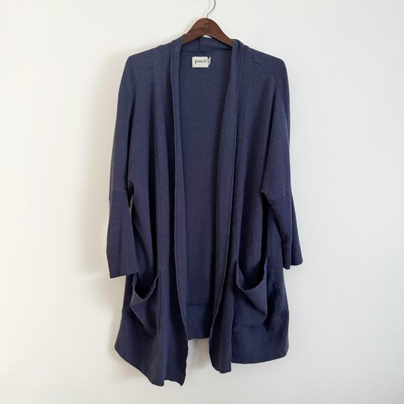 PACT Airplane Wrap Cardigan Heather Blue Large XL - Picture 2 of 8